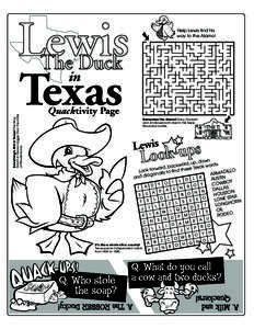 Lewis The Duck Texas Help Lewis find his way to the Alamo!