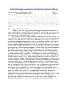 Southern Campaign American Revolution Pension Statements & Rosters Pension application of William Jacobs R5536 Transcribed by Will Graves f12VA[removed]