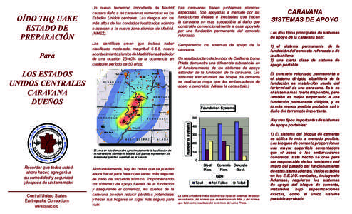 OÍDO THQ UAKE ESTADO DE PREPARACIÓN Para  Un nuevo terremoto importante de Madrid