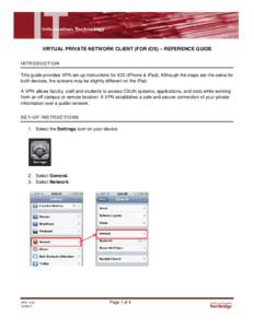 Virtual Private Network Client (for iOS) - Reference Guide