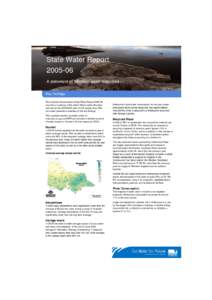 State Water Report[removed]A statement of Victorian water resources Key findings The Victorian Government’s State Water Report[removed]provides a summary of the entire State’s water allocation