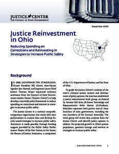 December[removed]Justice Reinvestment in Ohio Reducing Spending on Corrections and Reinvesting in