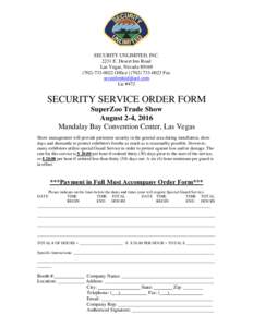 SECURITY UNLIMITED, INCE. Desert Inn Road Las Vegas, Nevada0022 Office | (Fax  Lic #472