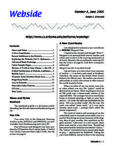 Webside  Number 8, June 2005 Ralph E. Griswold  http://www.cs.arizona.edu/patterns/weaving/