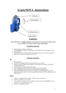 SuperNOVA Instructions Heatsink Lens Protector Collimator Lens Slide Switch