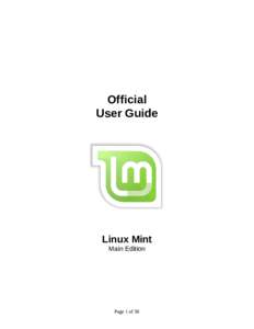 Official User Guide Linux Mint Main Edition