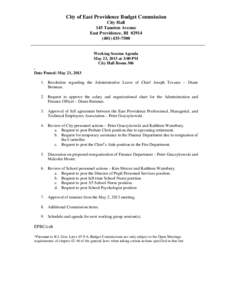 City of East Providence Budget Commission City Hall 145 Taunton Avenue East Providence, RI[removed]7500