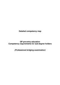 Detailed competency map  QP pre-entry education Competency requirements for sub-degree holders  (Professional bridging examination)