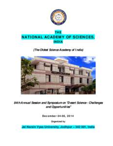 THE  NATIONAL ACADEMY OF SCIENCES, INDIA  (The Oldest Science Academy of India)