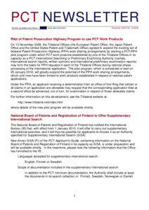 PCT NEWSLETTER No[removed]December 2009)