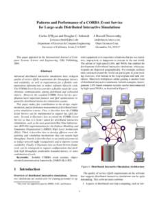 Patterns and Performance of a CORBA Event Service for Large-scale Distributed Interactive Simulations Carlos O’Ryan and Douglas C. Schmidt J. Russell Noseworthy