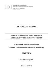 EUROPEAN COMMISSION DIRECTORATE-GENERAL FOR ENERGY AND TRANSPORT DIRECTORATE H - Nuclear Energy Radiation Protection  TECHNICAL REPORT