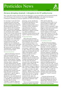 Endocrine disruptor / Endocrinology / Health / Earth / Environmental impact of pesticides / Precautionary principle / SIN (Substitute It Now!) List / ChemSec / Pesticides / Soil contamination / Environment