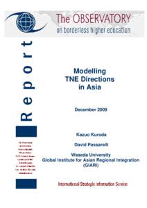 Modelling TNE Directions in Asia December[removed]Kazuo Kuroda