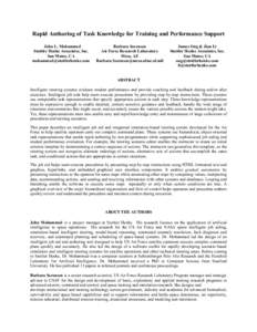 Science / Intelligent tutoring system / Situation awareness / Algorithm / Reliability engineering / Computer / Systems engineering / Systems science / Operations research / Simulation / Stottler Henke Associates