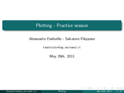 Plotting - Practice session Alessandro Fanfarillo - Salvatore Filippone  May 28th, 2013
