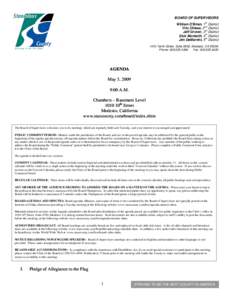 May 5, [removed]Board of Supervisors Agenda