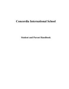Concordia International School  Student and Parent Handbook 1