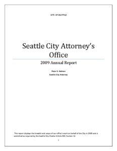 CITY OF SEATTLE  Seattle City Attorney’s