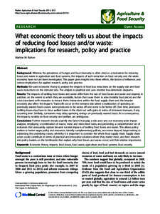 Rutten Agriculture & Food Security 2013, 2:13 http://www.agricultureandfoodsecurity.com/contentRESEARCH  Open Access