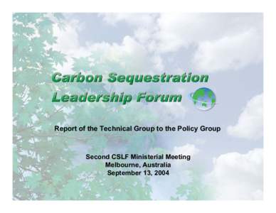 Carbon Sequestration Leadership Forum
