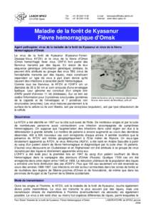 Fact Sheet: Kyasanur Forest Disease, Omsk Hämorrhagisches Fieber