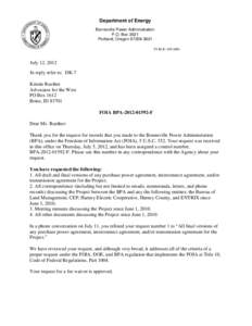 BPA[removed]FOIA Correspondence