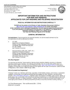 STATE OF CALIFORNIA  Edmund G. Brown Jr., Governor DEPARTMENT OF INDUSTRIAL RELATIONS Division of Labor Standards Enforcement