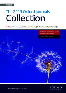 TITLE LIST  The 2015 Oxford Journals Collection