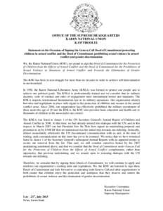 Microsoft Word - KNU Geneva Call Statement (English version).doc