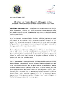 Microsoft Word - Media Release - US is first ever Feature Country at Singapore Airshow