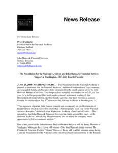 Microsoft Word - July 4 News Release 2008_final.doc