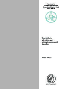 Marketing / Game theory / Competition / Anti-competitive behaviour / Tacit collusion / Collusion / Industrial organization / Oligopoly / Price / Pricing / Economics / Business