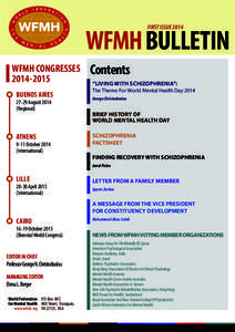 FIRST ISSUE[removed]WFMH BULLETIN WFMH CONGRESSES[removed]BUENOS AIRES