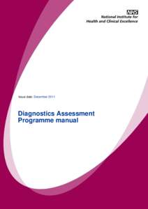 Issue date: DecemberDiagnostics Assessment Programme manual  National Institute for Health and Clinical Excellence