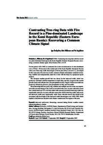 Silva Fennica[removed]research articles  Contrasting Tree-ring Data with Fire Record in a Pine-dominated Landscape in the Komi Republic (Eastern European Russia): Recovering a Common Climate Signal