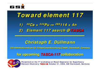 Microsoft PowerPoint - CED - TASCA 08 - Toward E117 for pdf.ppt