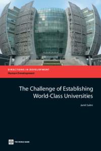 DIRECTIONS IN DEVELOPMENT  Human Development The Challenge of Establishing World-Class Universities