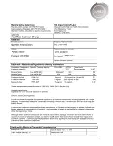 Cadmium / Occupational safety and health / Soil contamination / Endocrine disruptors / Right to know / Carcinogen / White spirit / Occupational Safety and Health Administration / Cadmium poisoning / Chemistry / Medicine / Matter