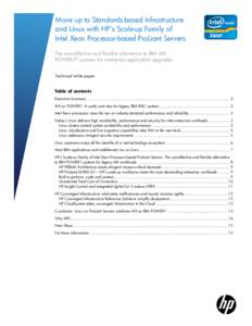 Move up to Standards-based Infrastructure and Linux with HP’s Scale-up Family of Intel Xeon Processor-based ProLiant Servers The cost-effective and flexible alternative to IBM AIX POWER7® systems for enterprise applic