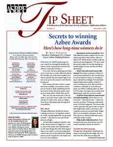 T  IP SHEET A Publication of the American Society of Business Publication Editors Number 1