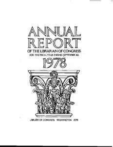 REPORT  OF THE LIBRARIAN OF CONGRESS FOR THE FISCAL YEAR ENDING SEPTEMBER 30, .C-.