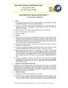 Race Committee / Team racing / Olympic sports / Racing Rules of Sailing / Sailing