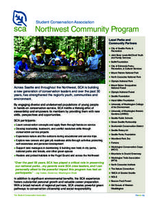 Student Conservation Association  Northwest Community Program Local Parks and Community Partners nC
