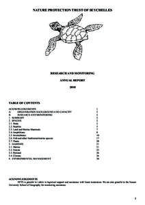 NATURE PROTECTION TRUST OF SEYCHELLES  RESEARCH AND MONITORING ANNUAL REPORT 2010