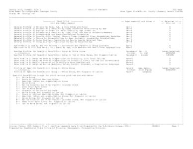 Census 2010, Summary File 1 Area Name: Unincorporated Okanogan County State: WA County: 047 TABLE OF CONTENTS