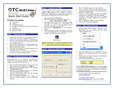 OTC WiJET.G Quickstart Guide