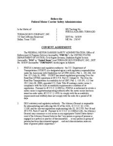 Federal Motor Carrier Safety Administration / Road safety / Panavia Tornado / Americans with Disabilities Act / LNER Peppercorn Class A1 60163 Tornado / Tornado / Land transport / Trucking industry in the United States / Transport