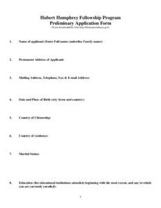 Microsoft Word - HH Preliminary Application Form.doc