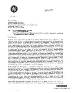 GE - HOUSATONIC RIVER, LETTER REGARDING NATURAL RESOURCE RESTORATION / ENHANCEMENT (NRRE) INSTALLATION INSPECTION AND SPRING 2014 INSPECTION OF NRRE PLANTINGS, SILVER LAKE AREA, [removed], SDMS# 562720